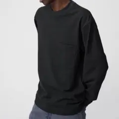 UNIQLO ユニクロ UNIQLOC クルーネックTシャツ/長袖 S ブラック