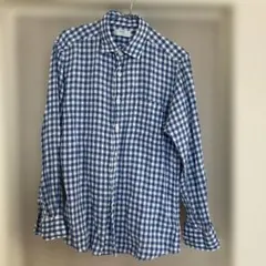 UNIQLO ギンガムチェック リネンシャツ 長袖 Mのサムネイル