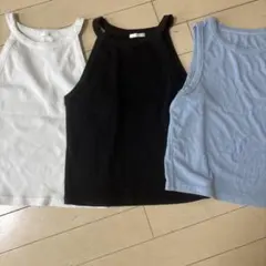 タンクトップ 3枚セット ホワイト ブラック ライトブルー