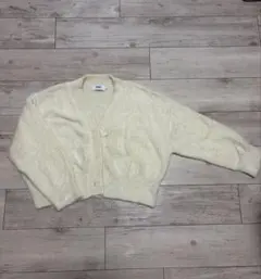 AZUL by moussy シャギーニットカーディガン アイボリー Sのサムネイル