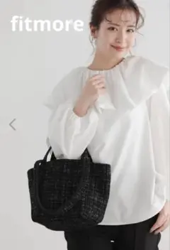 fitmore ショルダーバッグ バッグ ツイード2WAYバック サブバッグ　黒