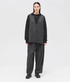 mizuiroind deep V neck wide vest ワイドベスト