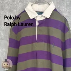 【XSサイズ】ポロ ラルフローレン 長袖 ラガーシャツ ボーダー 古着
