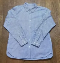 【XLサイズ】無印洗いざらしブロードストライプシャツ