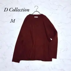《ディーコレクション》 長袖ニット/セーター/メンズ/シンプル/バーガンディ/M