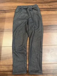 グレー 裏起毛 スリムフィットパンツ