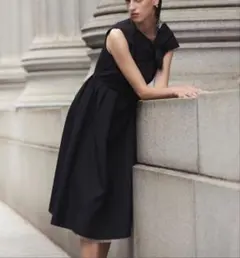 CELFORD 桂由美　アシンメトリーリボンドレス　ワンピース　ブラック