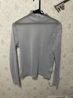 薄紫 長袖 シアーシャツ