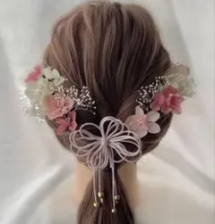 桜咲く春色髪飾り 結婚式 卒業式 成人式　ウエディング