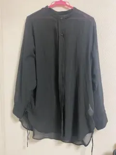 【LEPSIM】美品 レプシィム シアーシャツ バンドカラー 黒 F LPK