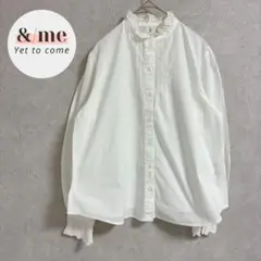 ナイスクラップ　長袖ブラウス　フリルネック　キャンディ袖　ピンタック　コットン