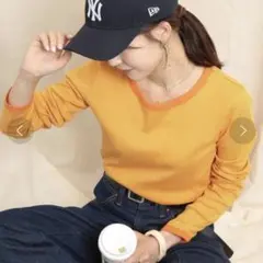 コーエン　フライスマイクロボーダーロングスリーブTシャツ　オレンジ