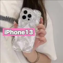 iPhone13 新品未使用　キルティング　ラメ　クリア　　iPhoneケース