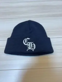 クロムハーツ CHロゴ刺繍 ビーニー ニット帽 OS USA製 JPタグ 黒