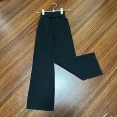 UNIQLO レディース ウォッシャブルニットリブパンツ ブラック S