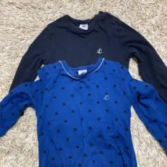 長袖Tシャツ2枚セット ネイビーと青