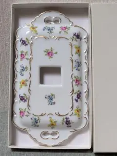陶磁器製　インテリアスイッチカバー　プチフラワー　花柄　一つ穴