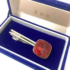 赤い花柄 ネクタイピン 愛知県製⭐︎