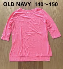 OLDNAVY 5部丈Tシャツ　蛍光ピンク　140〜150cmのサムネイル