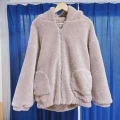 ピンクベージュ ボアジャケット