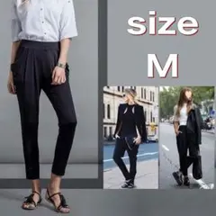 サルエルパンツ ブラック 黒 レディース スラックス ポケット オフィス M