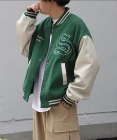 ILL'S サガラワッペン刺繍 ビッグシルエットスタジャン Mサイズ