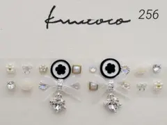 耳ツボジュエリー　20粒 ♡ゆらゆら白リボン♡おまとめがお得です♡