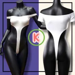 セクシー　コスプレ　レオタード　ハイレグ　RQ オープンクロッチ　ホワイト　Kのサムネイル