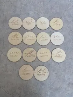 【美品】木製月齢カード12枚セット