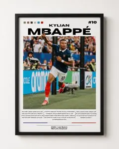 キリアン・エムバペ　フランス代表　A4ポスター　枠有り