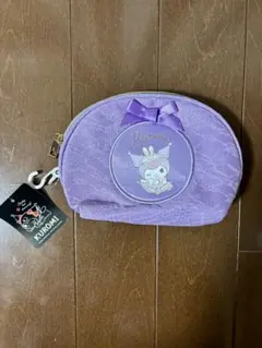 Kuromi 紫ポーチ リボン付き