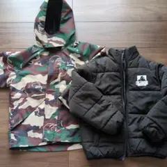 XLARGE 迷彩柄フード付きジャケットと中綿コートセット