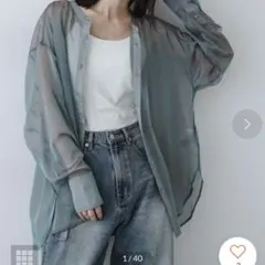 JEANASIS シアーシャツ オーバーサイズ 長袖 綺麗め カーディガンのサムネイル