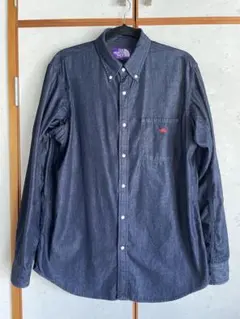 極美品 ノースフェイスパープルレーベル クールマックス デニムシャツ L