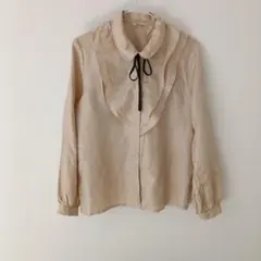 Livran ベージュ フリル長袖ブラウス M