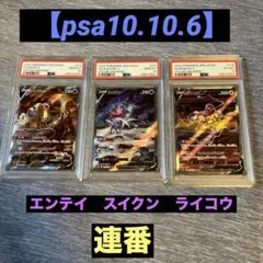 【PSA10】ポケモンカード　エンテイ　ライコウ　スイクン　3犬　SAR 3連番 PSA10 3連番】ポケモンカード エンテイV スイクンV ライコウV SAR