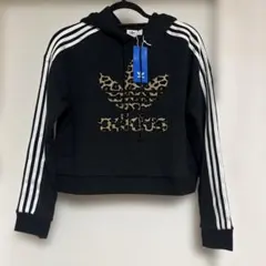 新品未使用　美品　 adidas ヒョウ柄ロゴ フード付きパーカー　OTサイズ