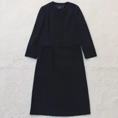 美品　LANVIN NOIR ボウタイアクセントのアンサンブル 42 13号