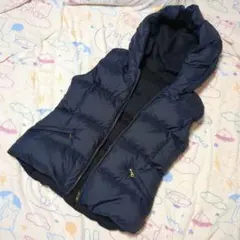 プラステ　美品　ダウン90　ダウンベスト　フード　フーディ　リバーシブル　ワンピ