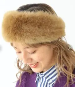 cableami × BEAMS BOY / ファー ヘアバンド