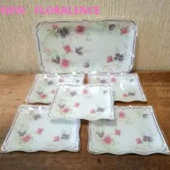 新品未使用　NEWFLORALENCE 花柄皿　小皿5　大皿1　全6枚セット