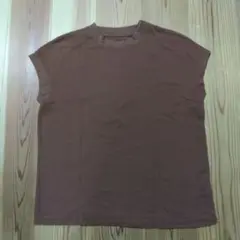 無印良品　ブラウン　ノースリーブ Tシャツ Lサイズ