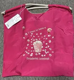 刺繍エコバッグ　ポップコーン柄