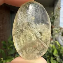 シトリン　30g ファントム　パーム　非加熱　握り石 　自然石　底面磨き②