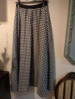 BEARDSLEY　ビアズリー★美品 チェック柄 タフタロングスカート サイズ1