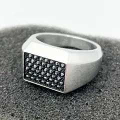 SWAROVSKI リング ブラック×シルバー クリスタル 62(約19号)のサムネイル