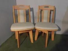 全国一律送料無料【限定品/新品】★高級回転ダイニングチェア2脚セットナチュラル