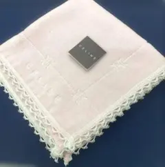 新品✨CELINEセリーヌ タオルハンカチ ピンク　マカダム柄　未使用タグ付き