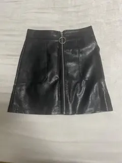 フロントジップ ミニスカート ブラックのサムネイル