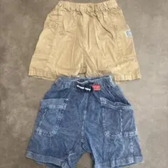 ハーフパンツ 2点セット ベージュ デニム